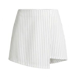 Hello Molly White Pinstripe Asymmetric Skort